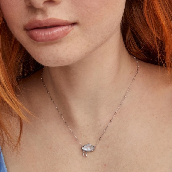 Celeste Cloud Silver Short Pendant Necklace - Picture 3 of 9